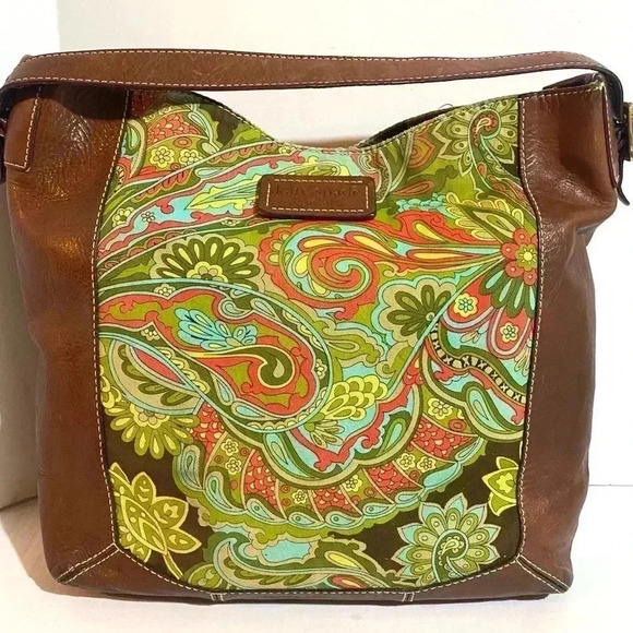 Kate Spade Brown and Green Paisley Hobo Bag - Picture 1 of 16